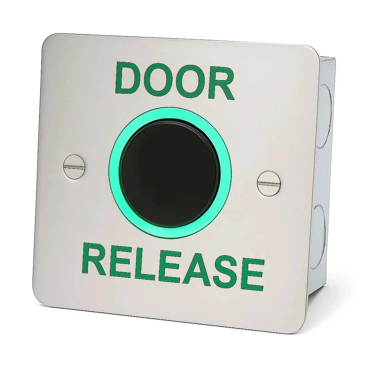 DRB-IR-200 flush infra-red exit button with brushed stainless steel faceplate