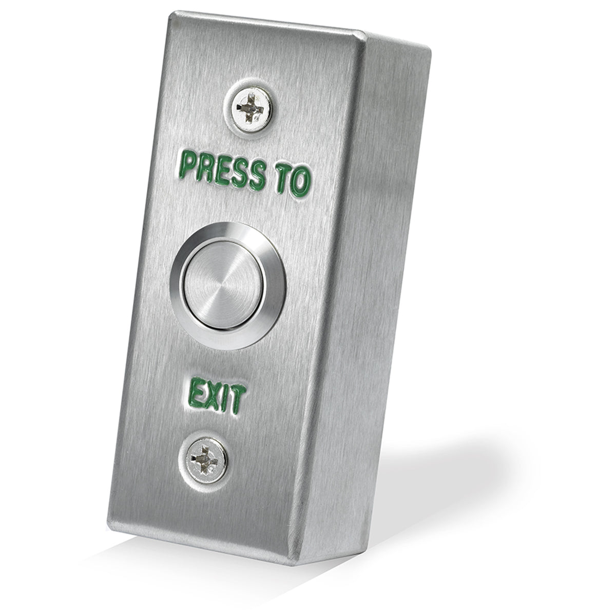 DRB002NS narrow stainless steel press to exit button for access control systems
