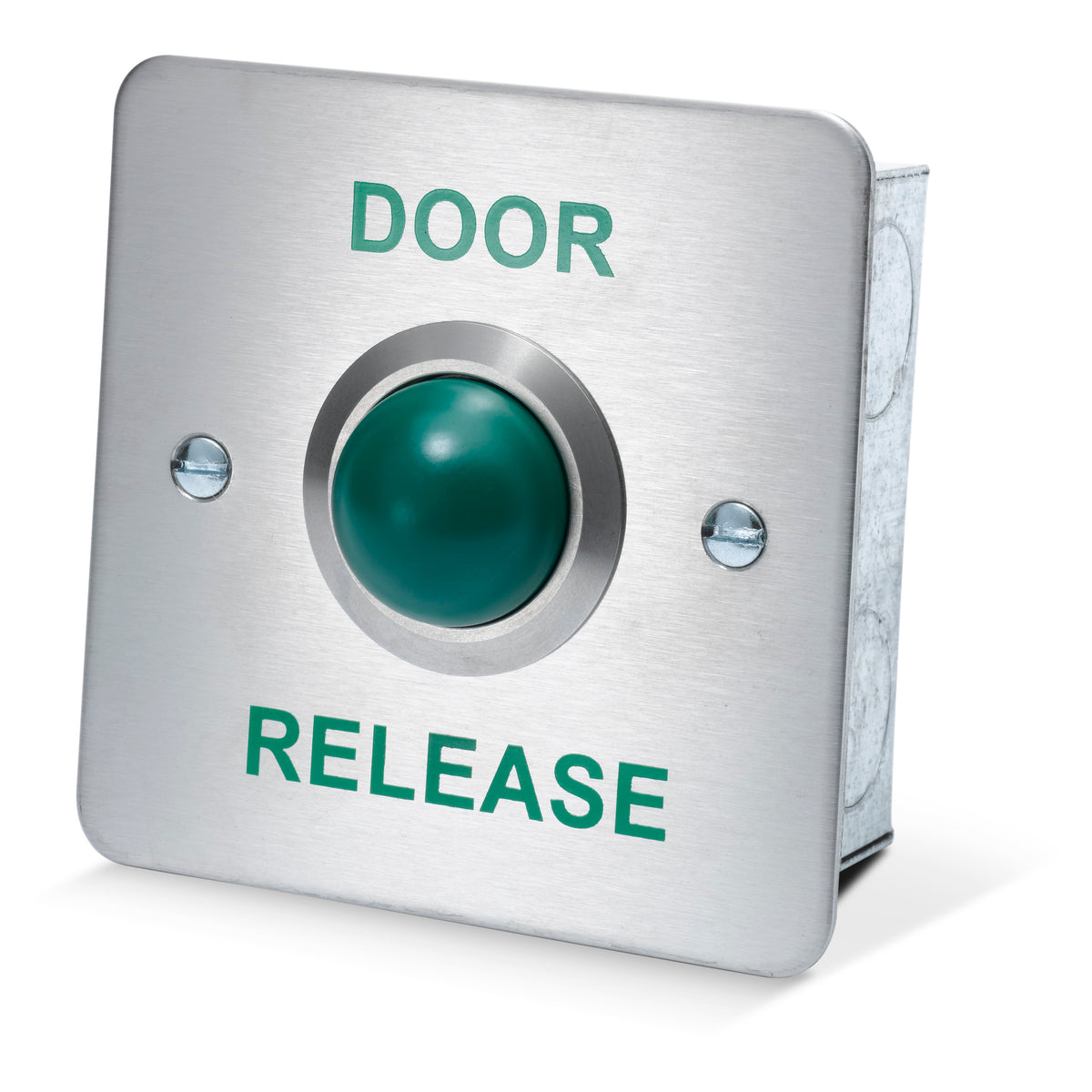 DRB005F-DR flush mount stainless steel door release button with green button for access control systems