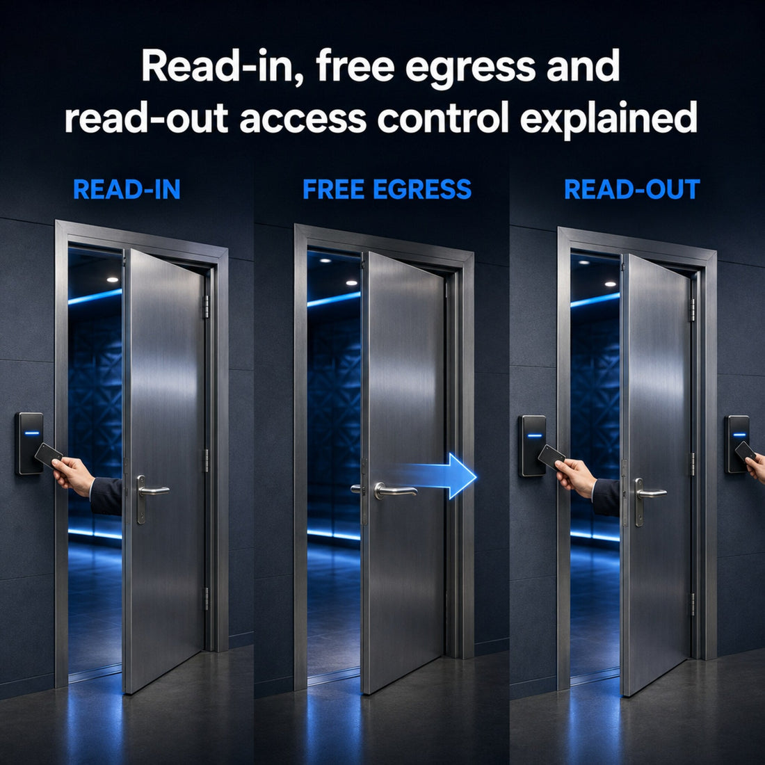 Read-in, free egress and read-out access control explained