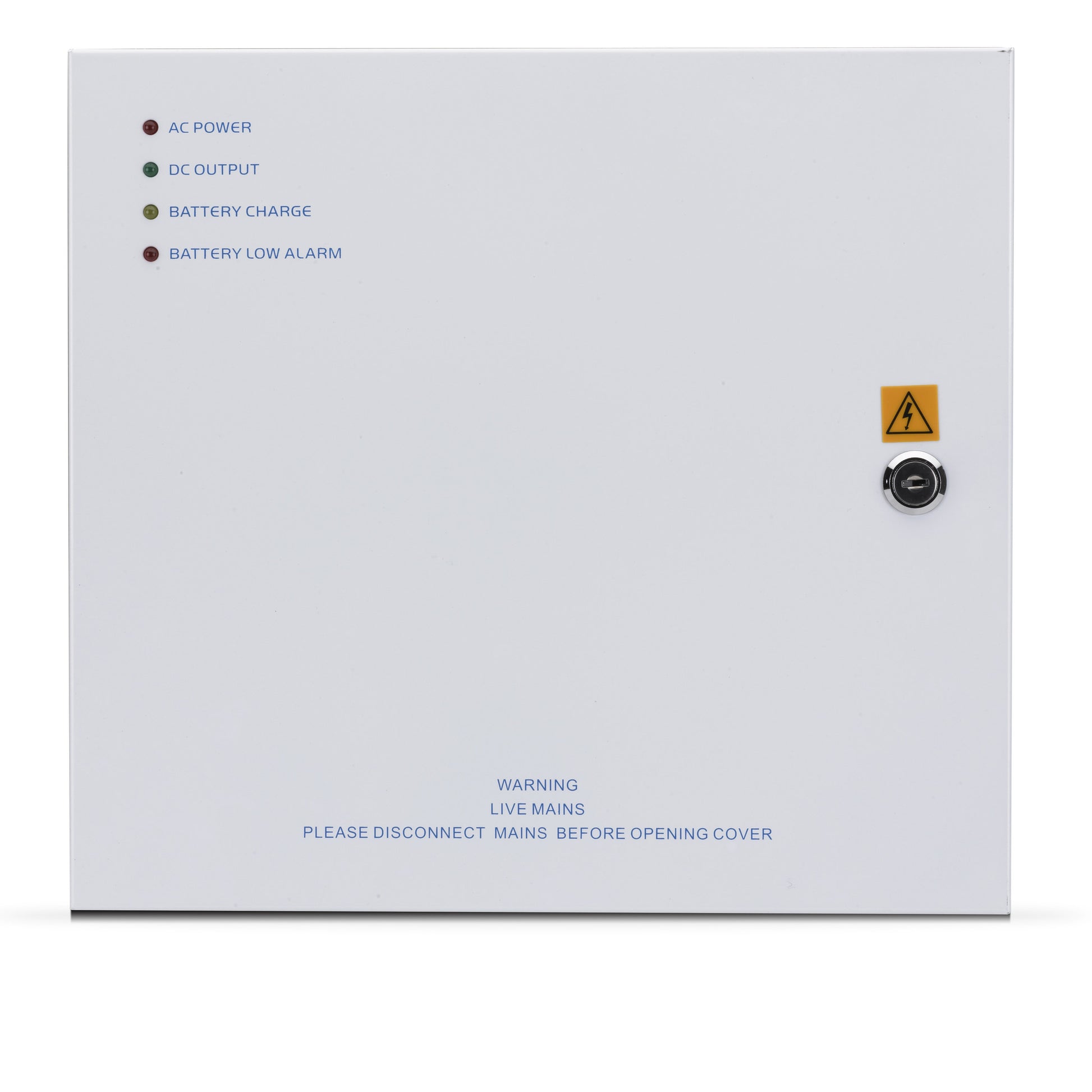 24VDC boxed power supply unit in a large lockable metal enclosure