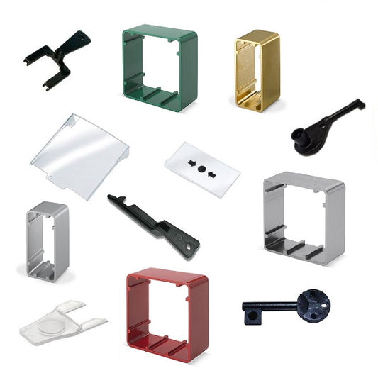 Call Point Glass / Plastic, Call Point Reset Keys, Keyswitch & Request to Exit Surface Surround Housings and Other Exit Device Accessories