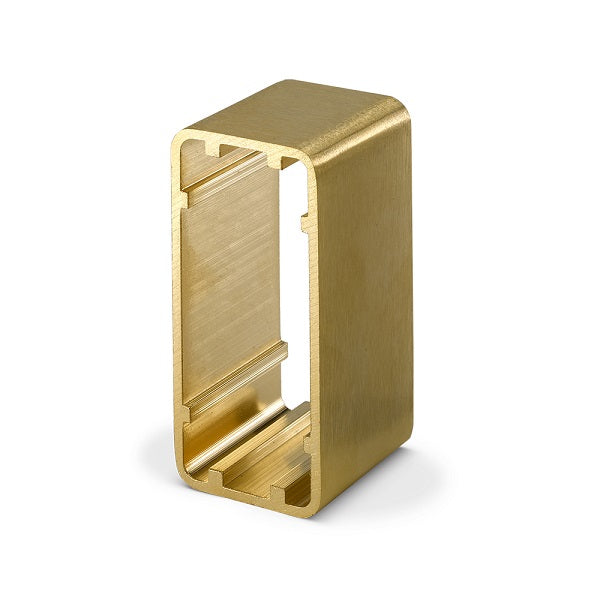 DRB-SH-N-GOLD Narrow brass effect surface surround press to exit button