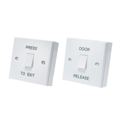 DRB001N-DR / DRB001N-PTE narrow switch gloss white press to exit button