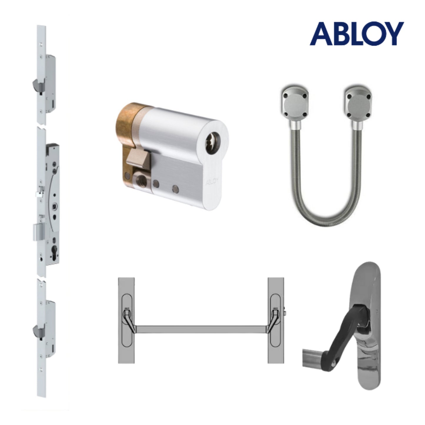 ABLOY EL466 Lock Package 3MP for narrow stile multipoint panic escape access control doors