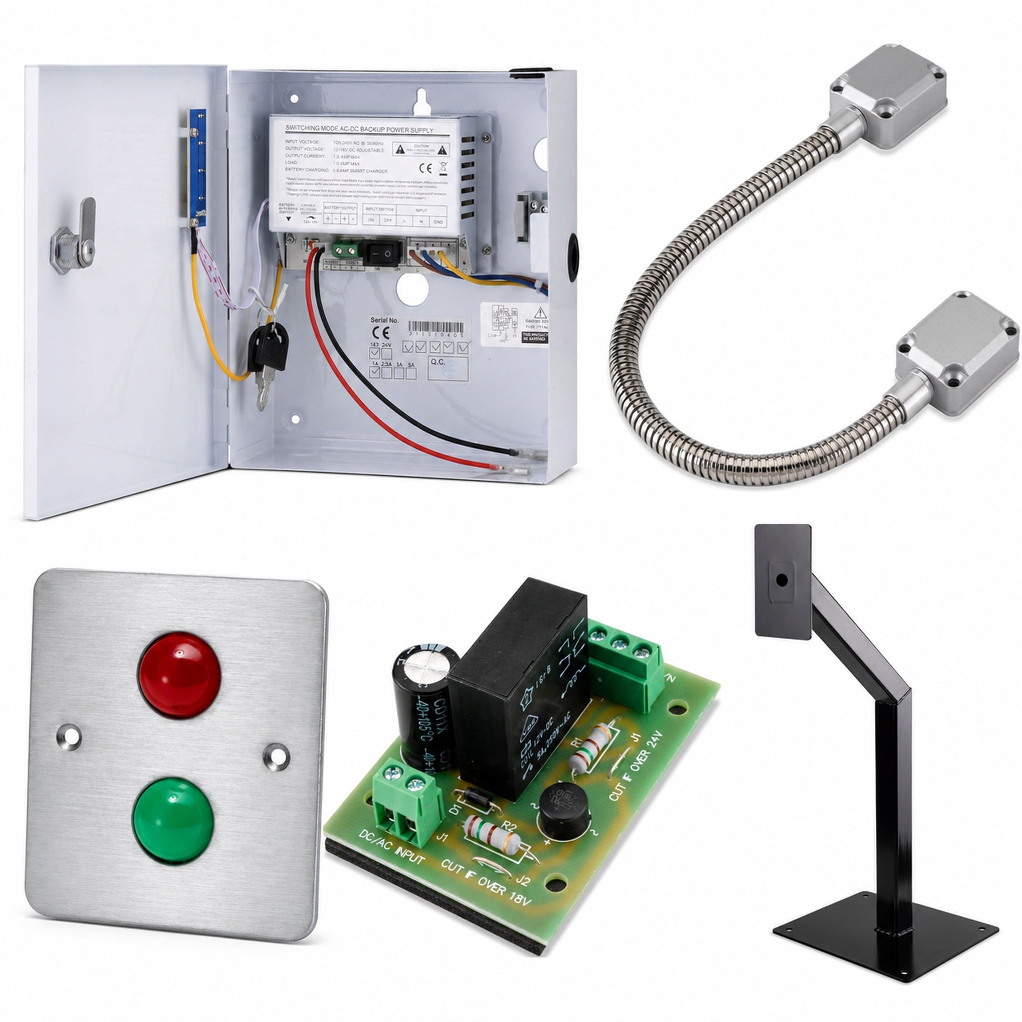 Access Control Accesssories - Power Supply Units, LED Indicators, Door Loops, Relays, Timers and Intercom/Reader Posts