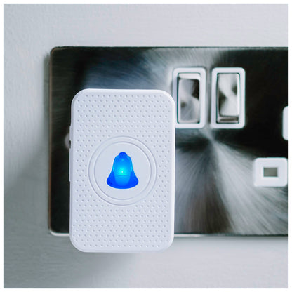 Amalock DB101 wireless doorbell chime unit plugged into wall socket