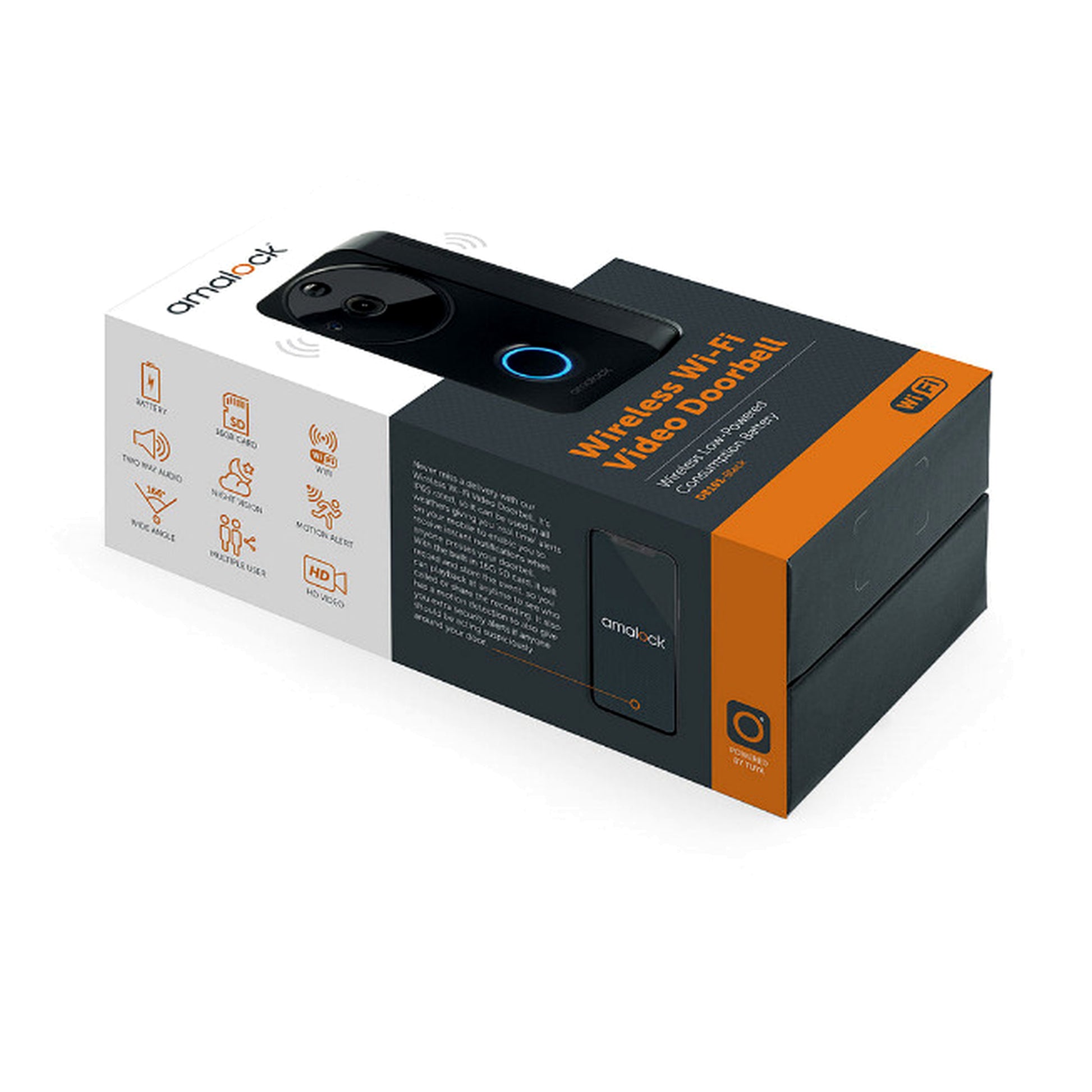 Amalock DB101 wireless Wi-Fi video doorbell with 1080p HD camera 
