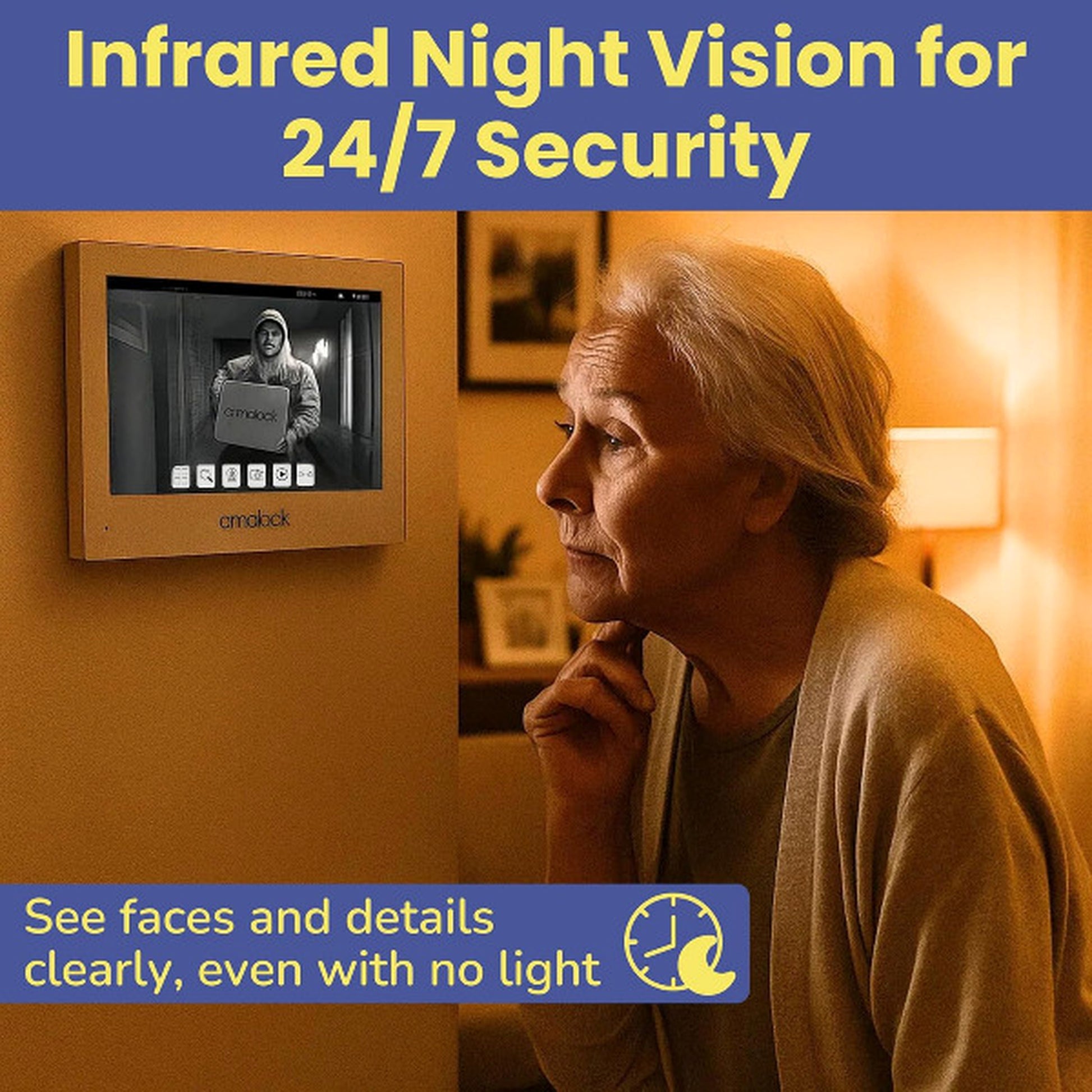 Amalock wifi smart video door entry touchscreen monitor night vision