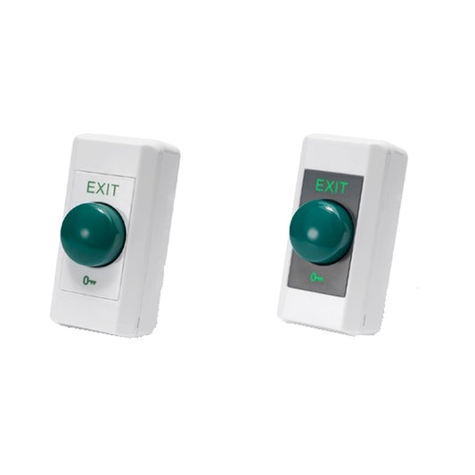 BGDN and BGDN-I narrow press to exit door release buttons with green dome button