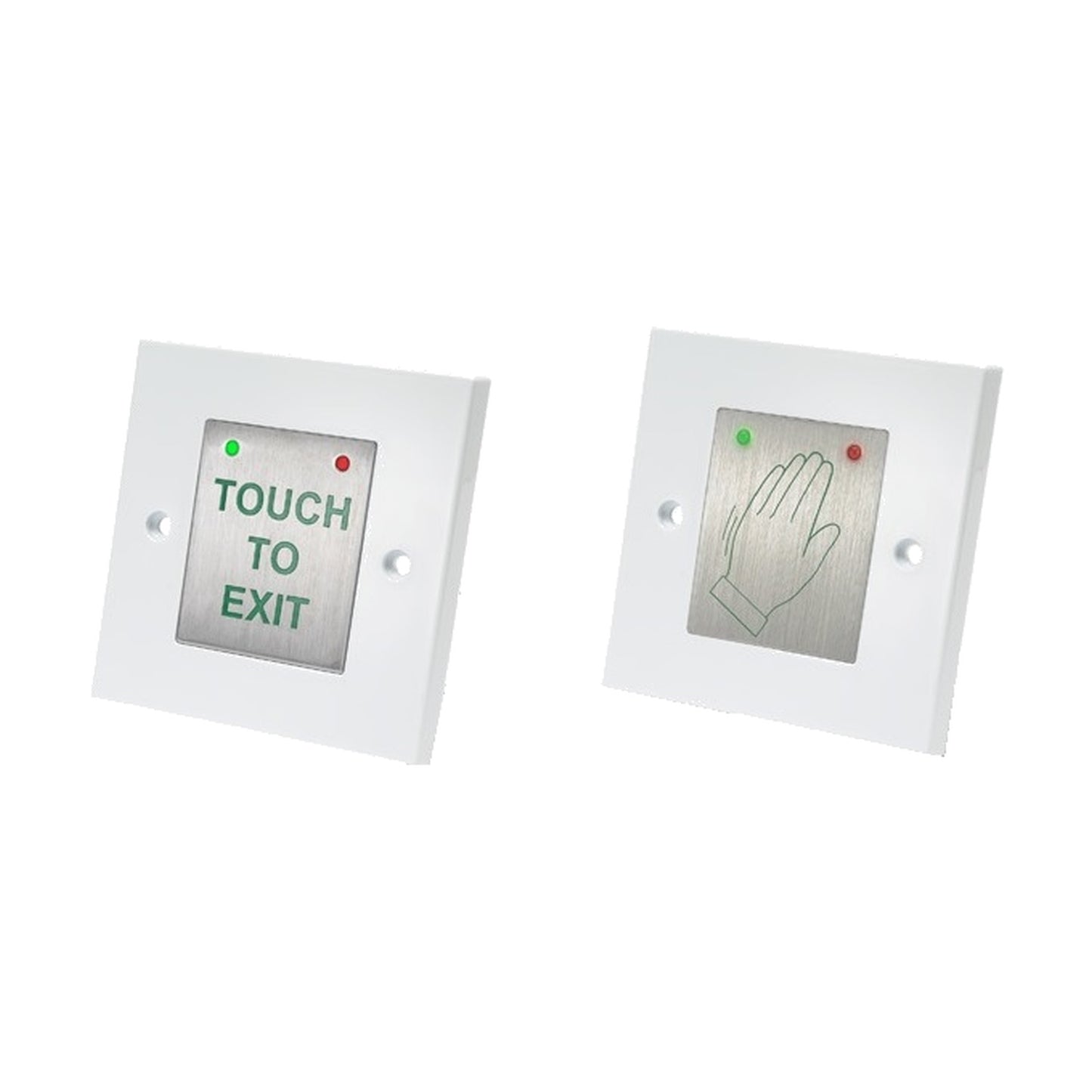 BTS-85UK touch sensitive request to exit button with gloss white flush mount design