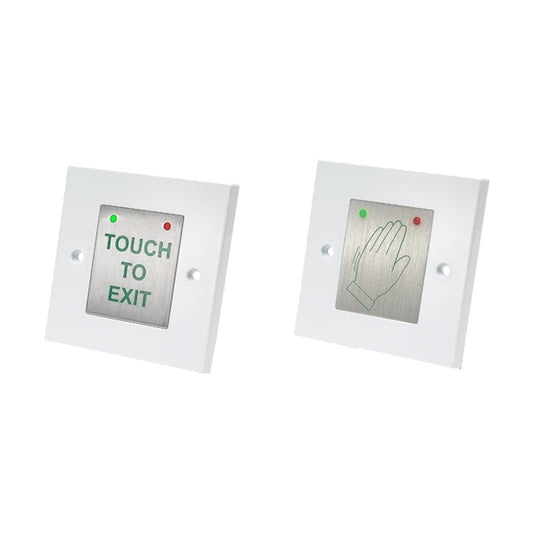 BTS-85UK touch sensitive request to exit button with gloss white flush mount design