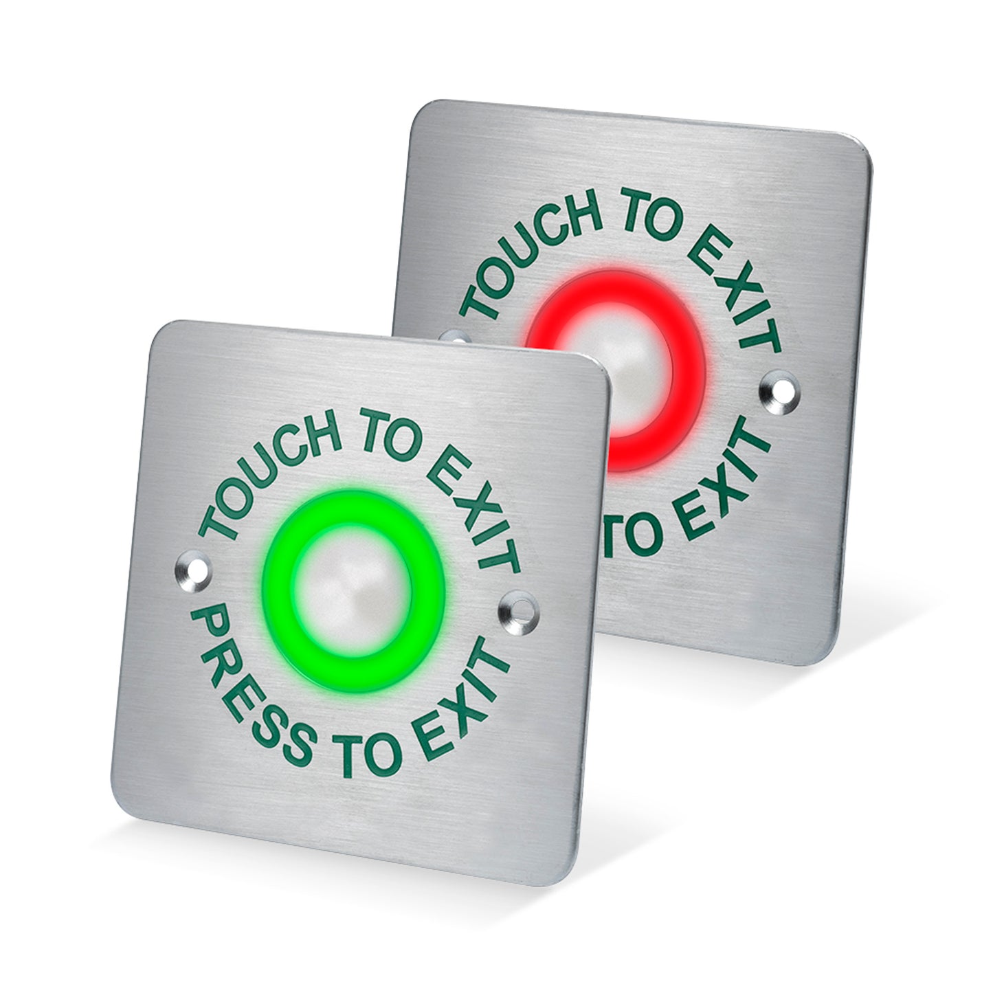 BTS486 touch sensitive request to exit button with brushed stainless steel faceplate