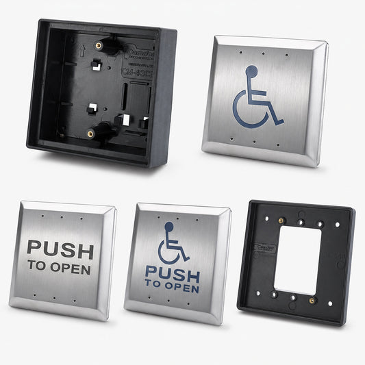 CM45 DDA Compliant push to open door button for automatic door activation