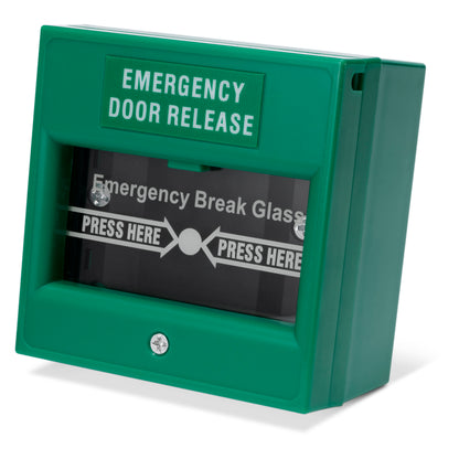 CP21-N green double pole break glass call point for access control and emergency door release systems