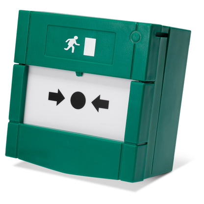 CP22 green emergency resettable call point for access control and door release systems