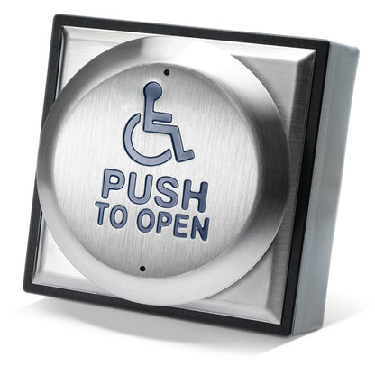 DDA900-1 DDA push to open button with wheelchair symbol and Push to Open text