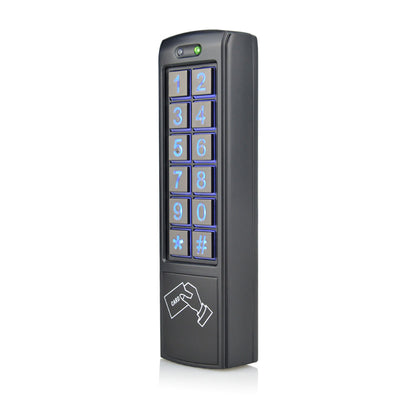 DG160N-BLK IP66 black narrow standalone proximity reader and keypad for external access control
