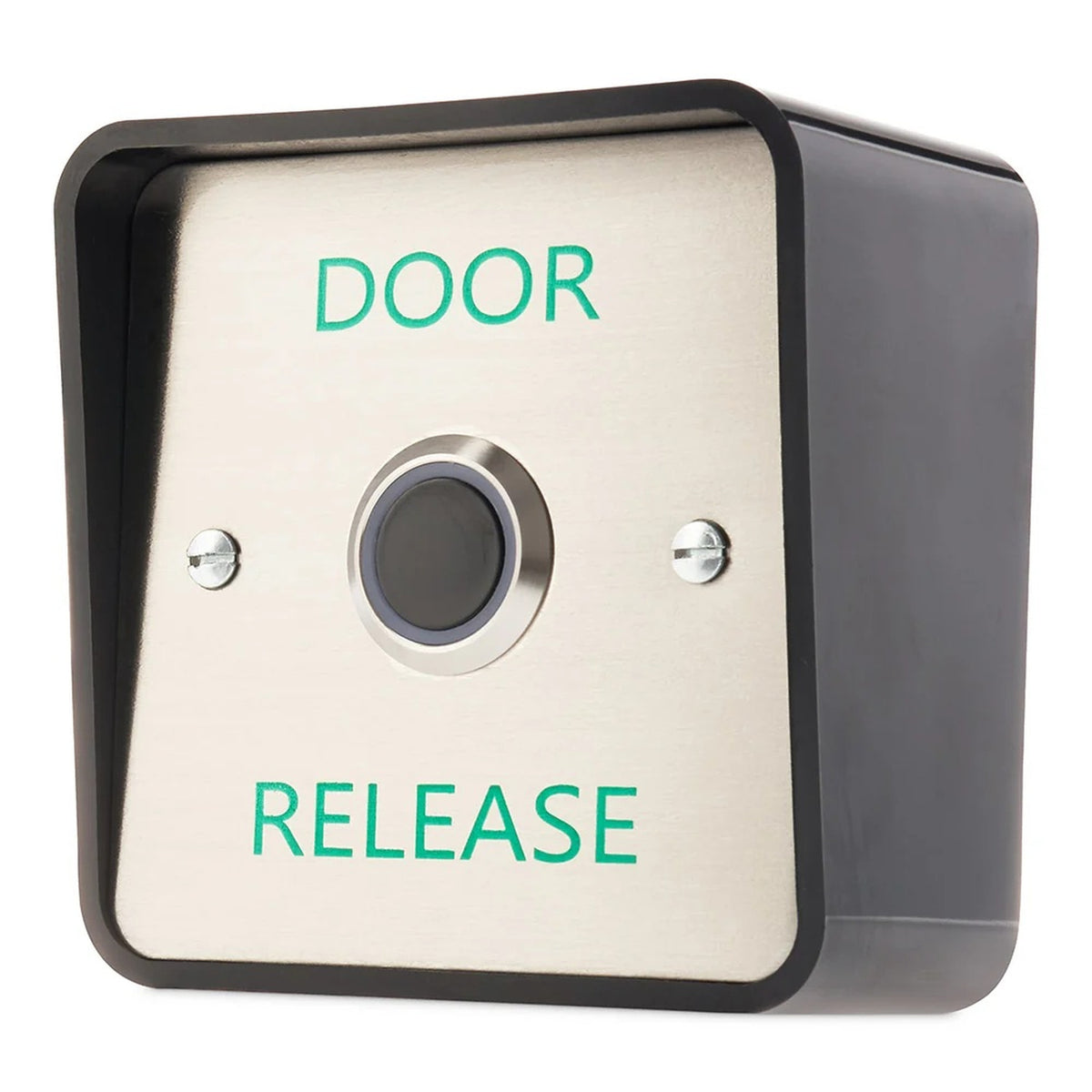 DRB-IR-1224-SBB-BLK surface mount infra-red exit button with black housing
