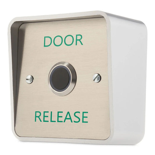DRB-IR-1224-SBB-SLV surface mount infra-red exit button with silver housing