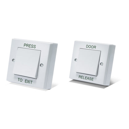 DRB001 gloss white plastic press to exit button for access control systems