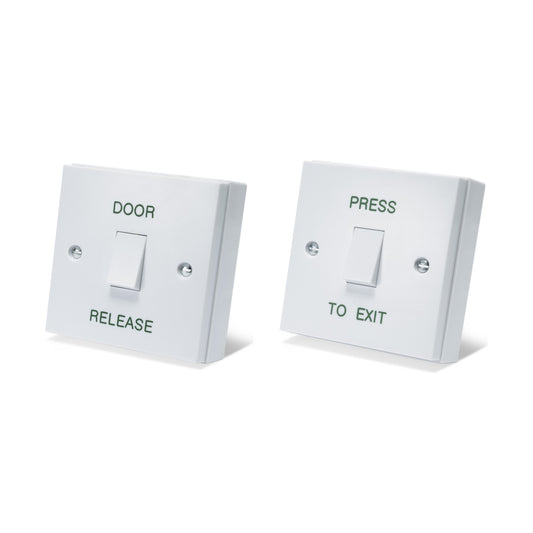 DRB001N gloss white press to exit button or door release button for access control systems