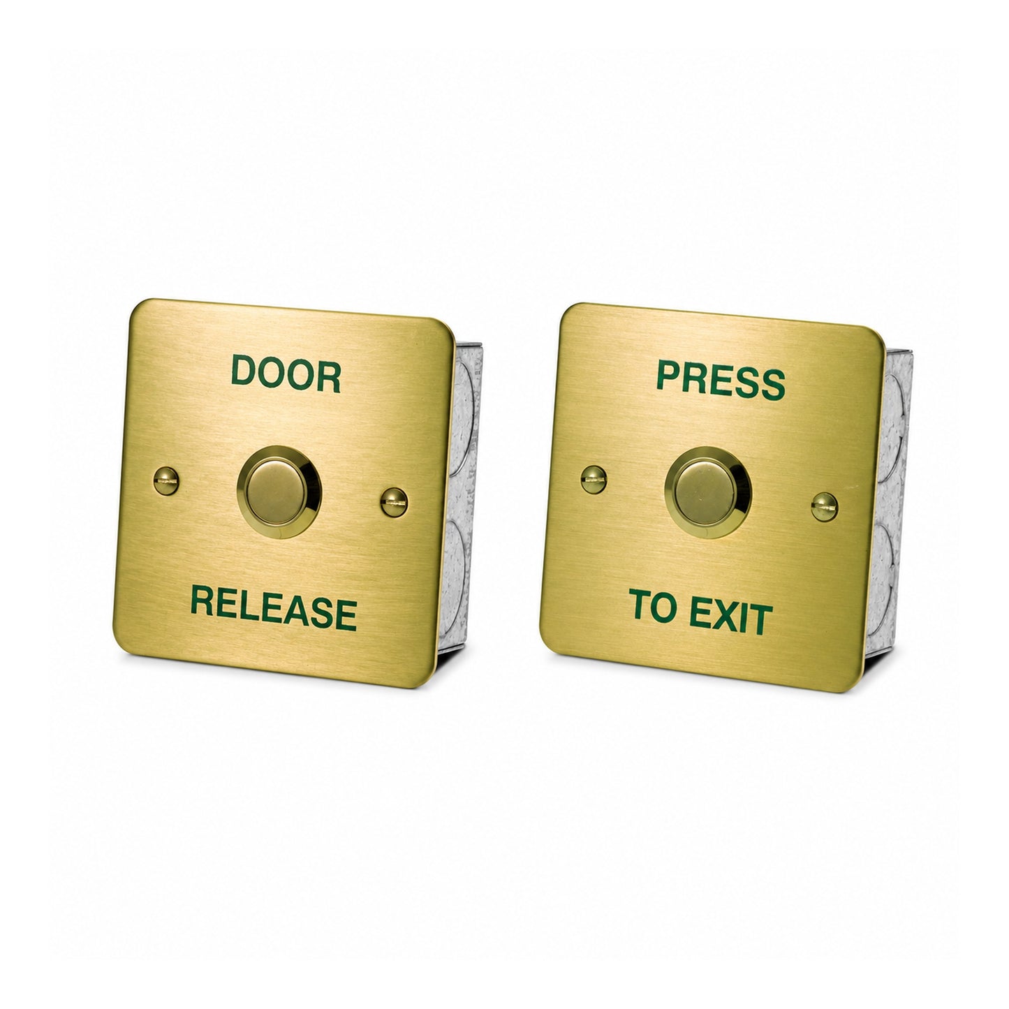 DRB002-B brushed brass effect stainless steel press to exit door release button for access control systems