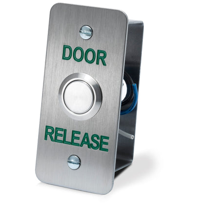 DRB002NF-DR narrow stainless steel door release button for access control systems