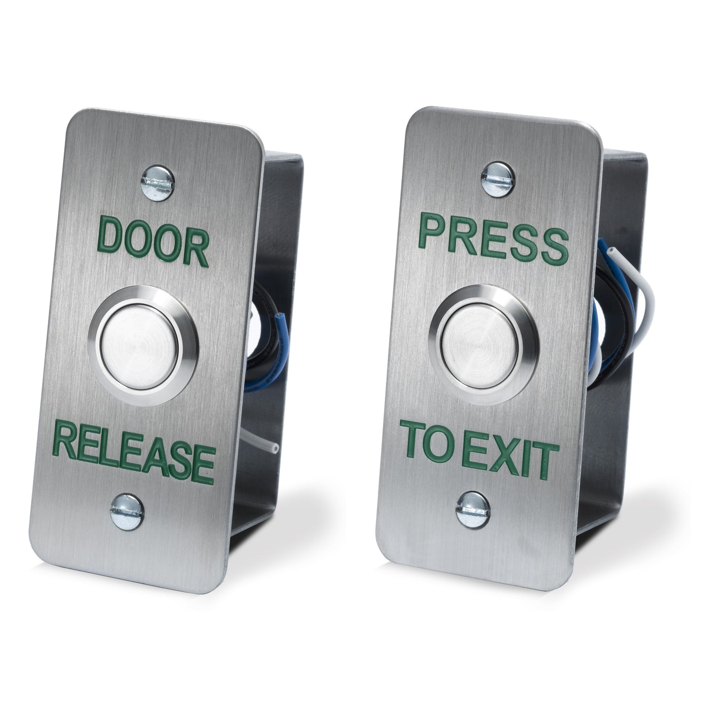 DRB002NF narrow brushed stainless steel press to exit door release button for access control systems