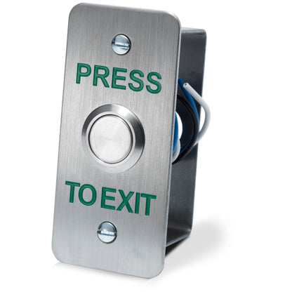 DRB002NF-PTE narrow stainless steel press to exit button for access control systems