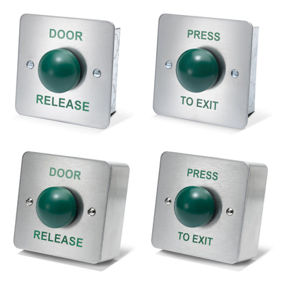 DRB004 stainless steel press to exit button with high-visibility green dome button