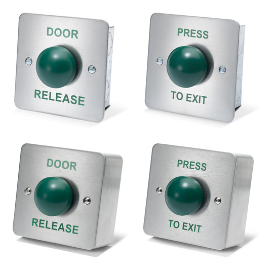 DRB004 stainless steel press to exit button with high-visibility green dome button