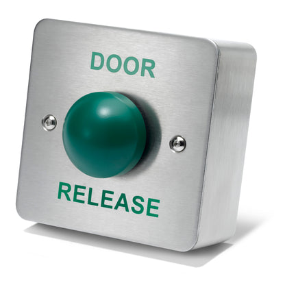 DRB004S-DR surface mount stainless steel door release button with green dome button