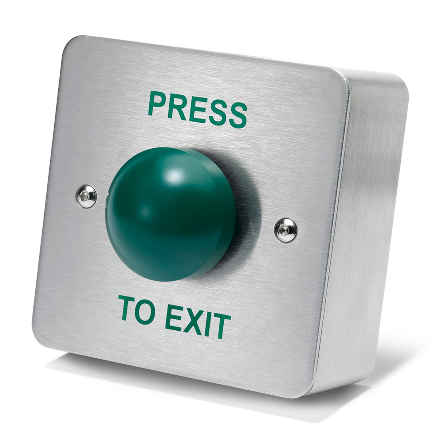 DRB004S-PTE surface mount stainless steel press to exit button with green dome button