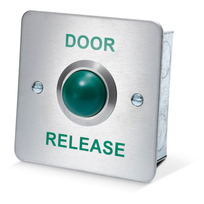DRB005F-DR flush mount stainless steel door release button with green button for access control systems