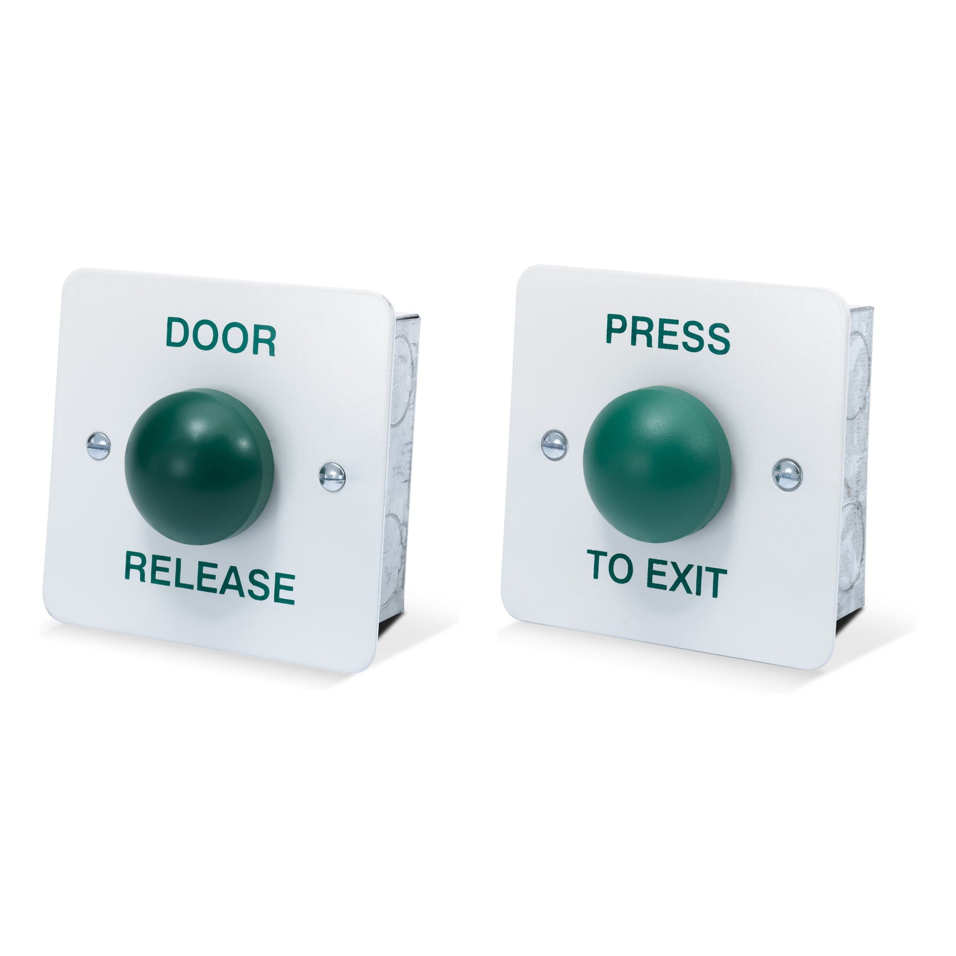 DRB007 white stainless steel press to exit button with green dome button for access control systems