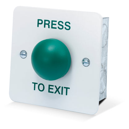 DRB007F-PTE white stainless steel press to exit button with green dome button for Access Control Systems