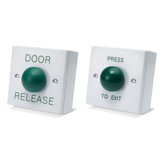 DRB009 white high-gloss plastic press to exit button with green dome button