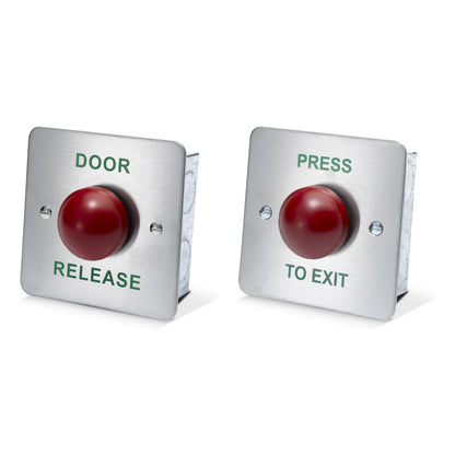 DRB010 stainless steel press to exit button with high-visibility red dome button