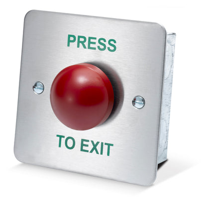 DRB010F-PTE flush mount stainless steel press to exit button with red dome button for access control systems