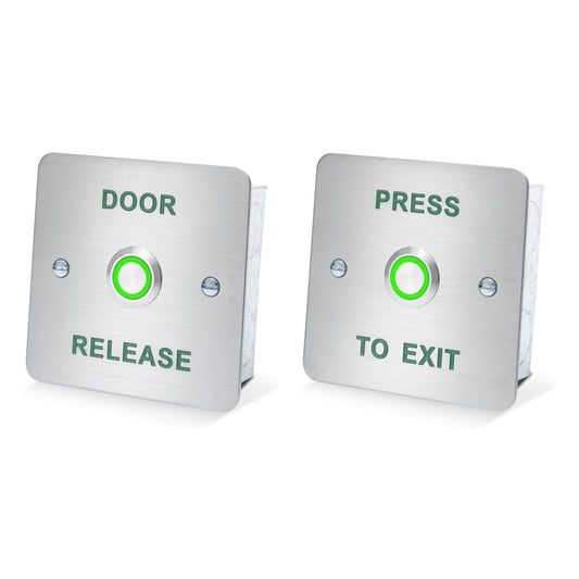 DRB011 illuminated stainless steel press to exit button for access control systems