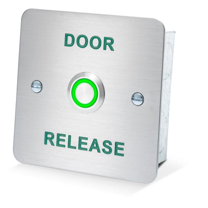 DRB011F-DR illuminated stainless steel door release button for access control systems
