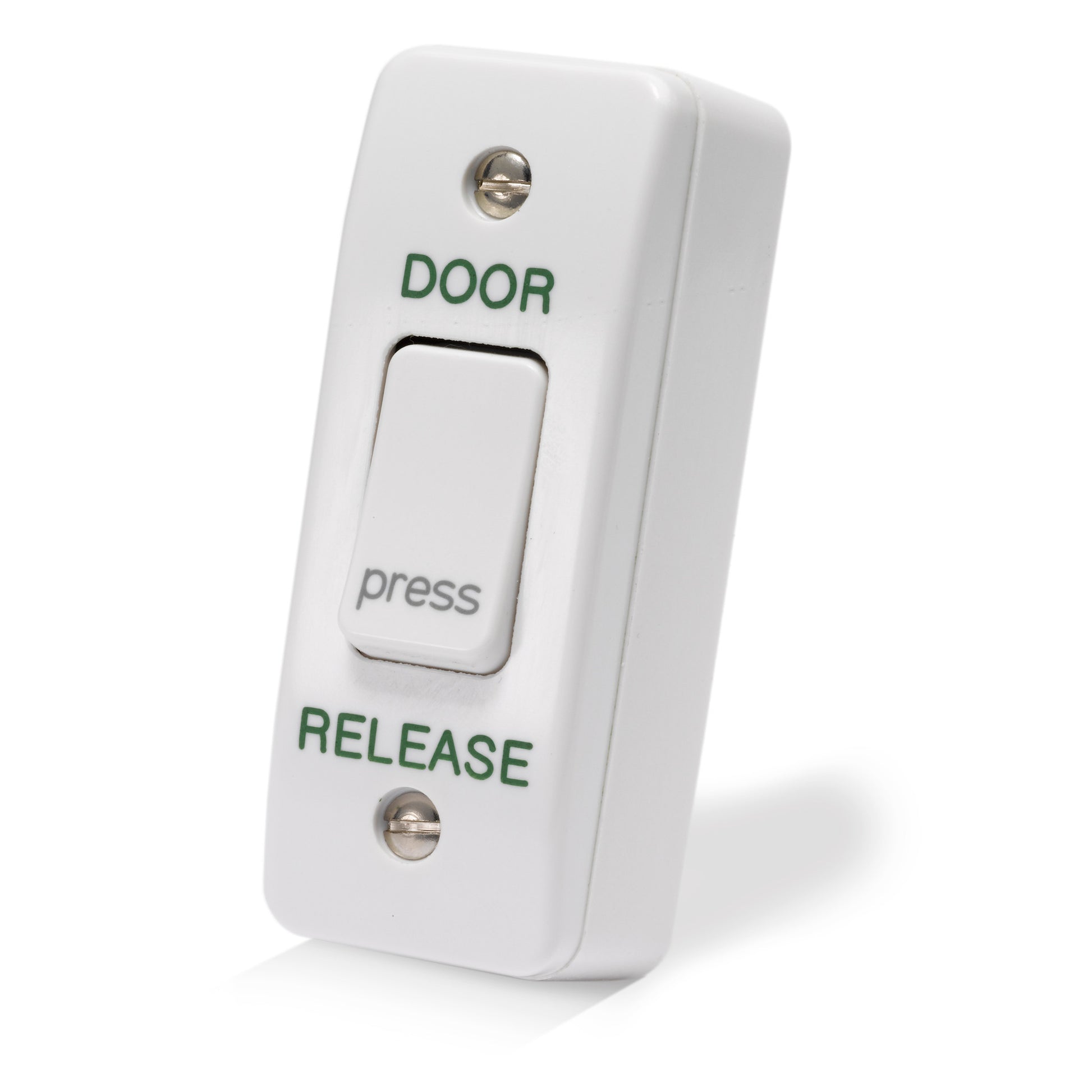 EX3-DR narrow door release button in gloss white plastic for access control systems