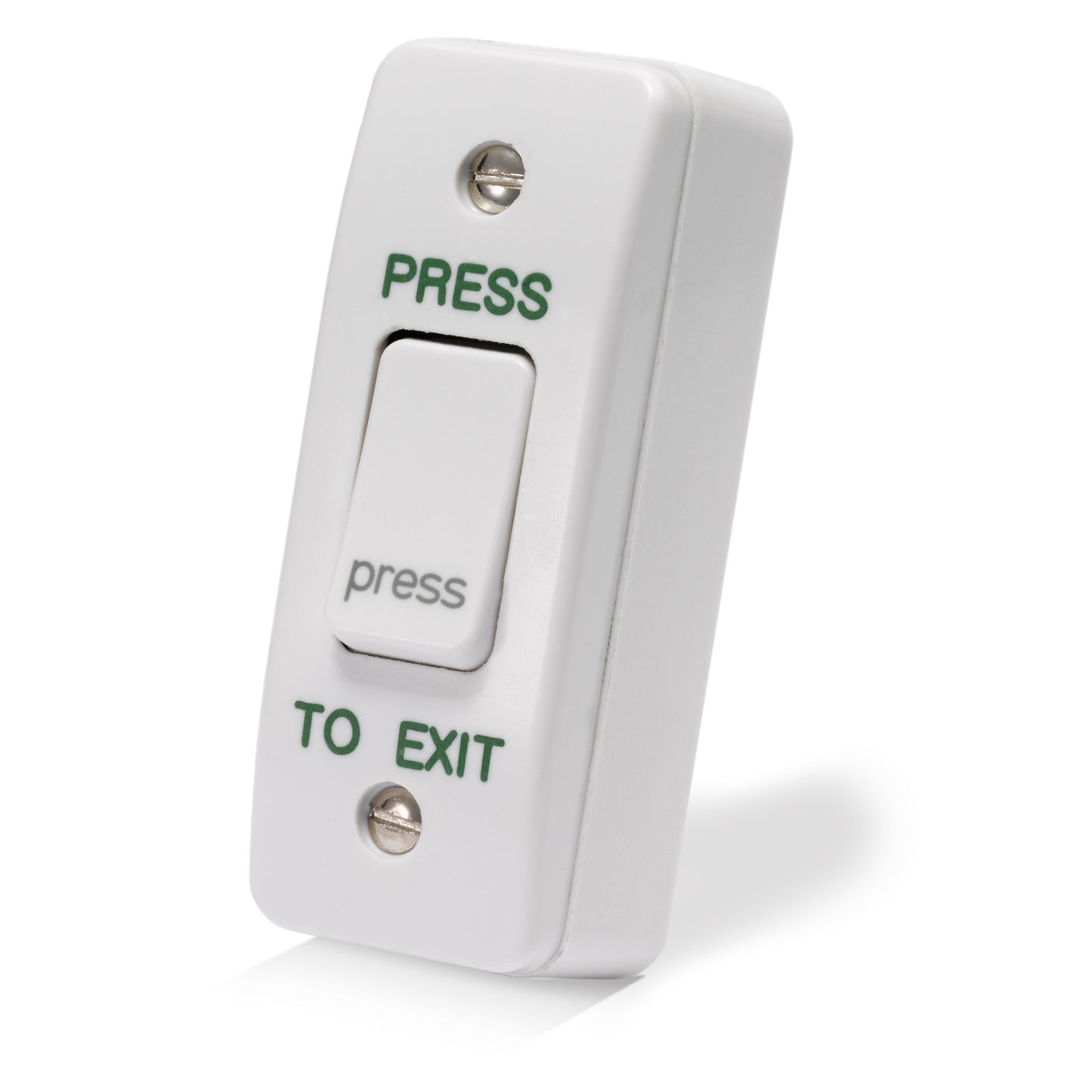 EX3-PTE narrow press to exit button in gloss white plastic for access control systems