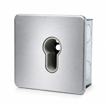 KS-600 and KS-601 Euro profile key switches with brushed stainless steel effect cover