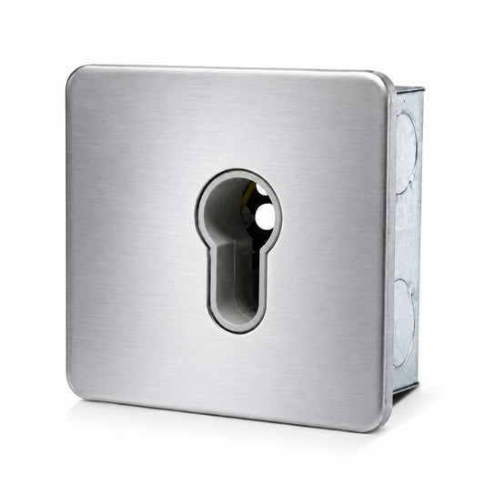 KS-600 and KS-601 Euro profile key switches with brushed stainless steel effect cover