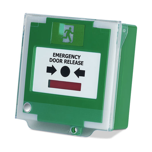 MCP330-PRO triple pole resettable illuminated emergency call point with alarmed hinged cover & sounder