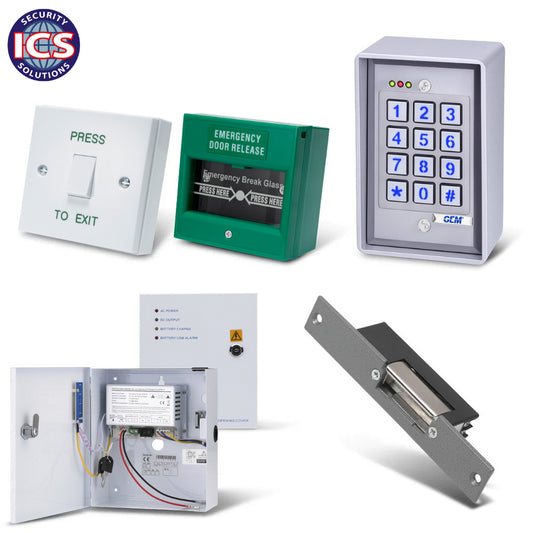ONE K1 single door access control kit with keypad electric lock and exit button