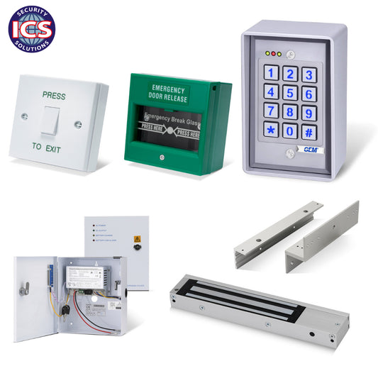 ONE K2 single door maglock access control kit with keypad power supply and exit button
