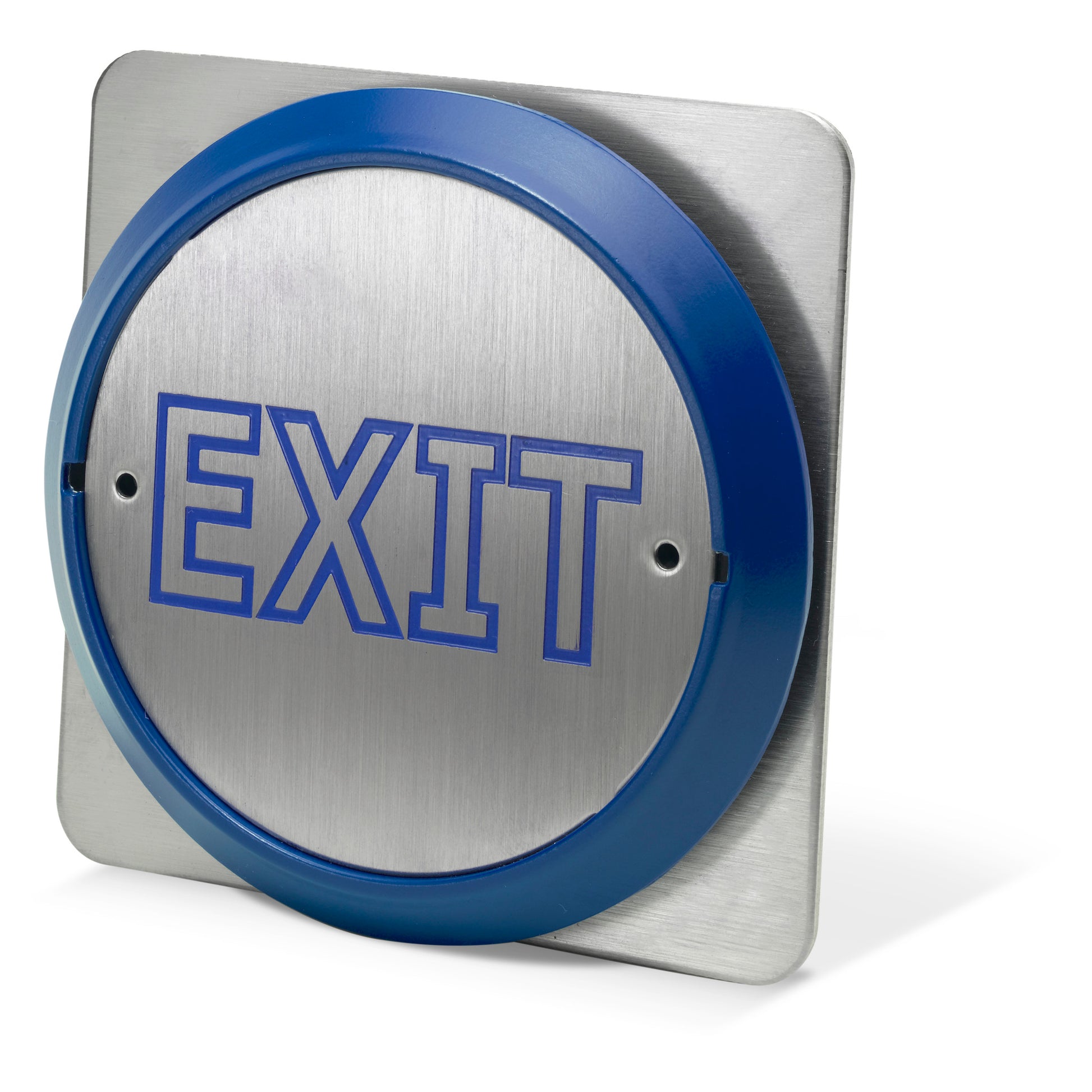PBT-860BS-B blue 85mm raised press to exit button